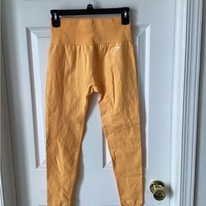 Gymshark Vital Rise Orange Yellow Leggings High-Waisted Seamless, NWOT